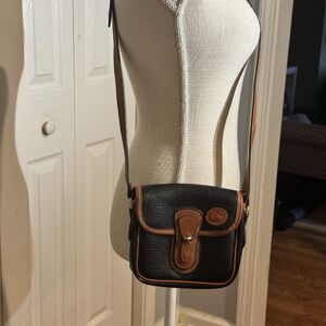 Vtg Dooney & Bourke Crossbody Black Pebble Grain Leather Small Purse Made In USA